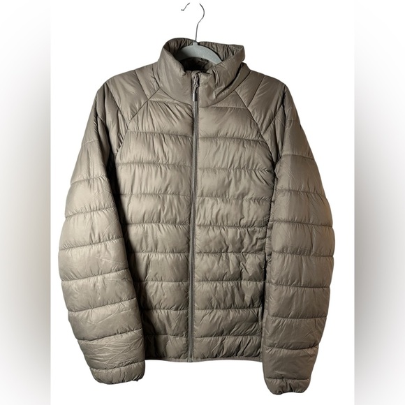 Primark Taupe Puffer Jacket Men’s Medium Lightweight Shower Resistant Zip Coat - Picture 1 of 7